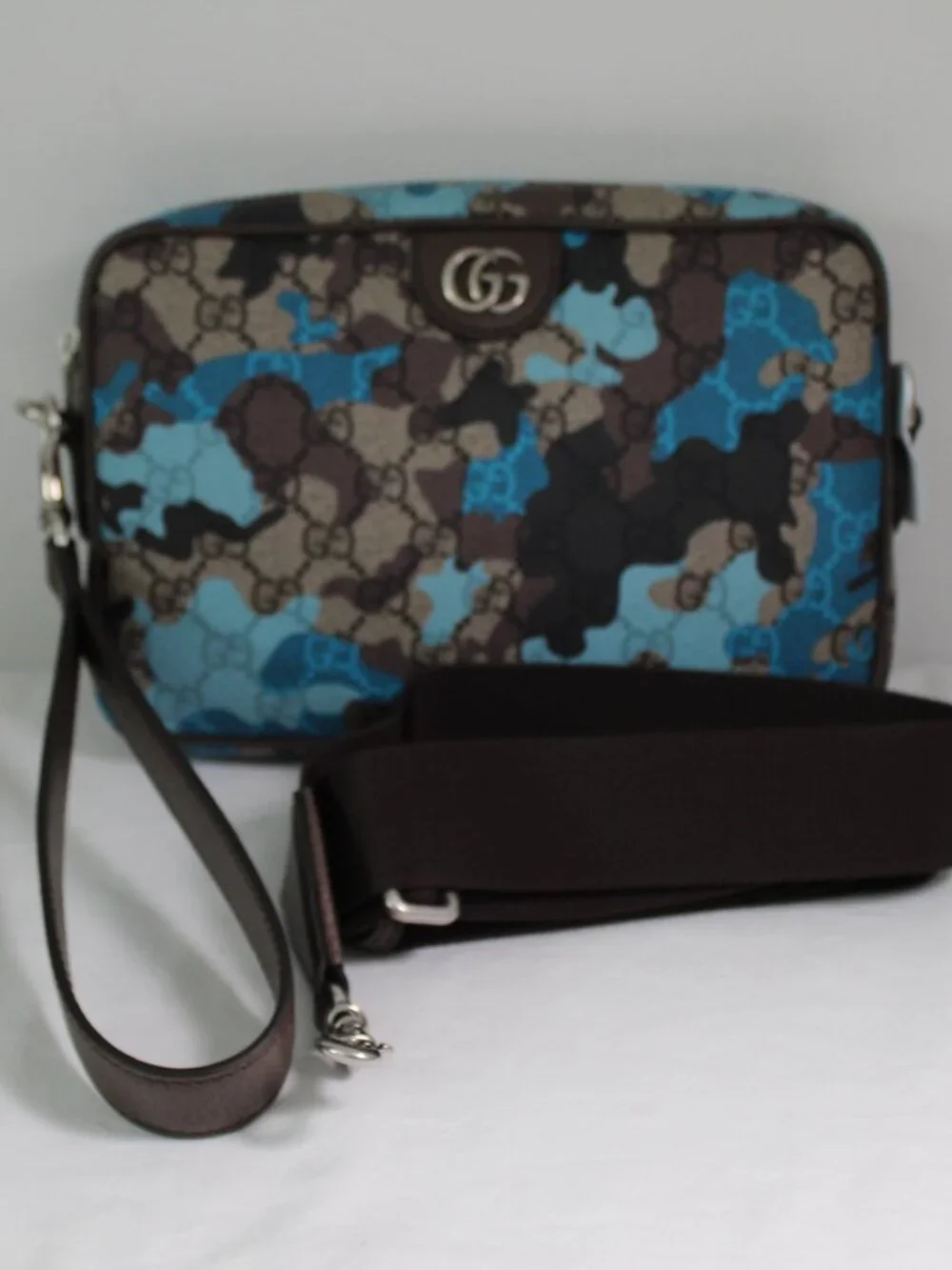NWT Gucci GG Camouflage Marbled Monogram Crossbody Shoulder Bag Wristlet 839155